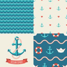 Navy vector seamless patterns se