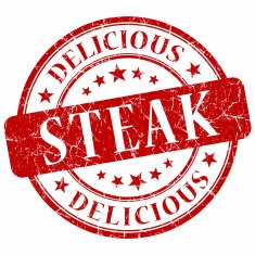 steak red grunge stamp