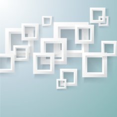 abstract 3D gray square pattern with blue background