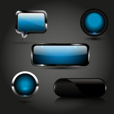 Glossy blue buttons