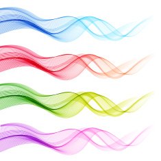 Set of vector color curve lines design element N32