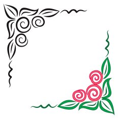 Vector floral corner ornament N2