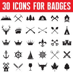 Vector Icons for Badges and Different Design Works