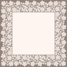 Doily White Lace Floral Pattern Square Frame