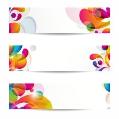 Abstract web banners with colorful arc-drop for your www design