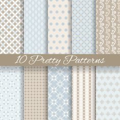 Pretty pastel vector seamless patterns (tiling with swatch) N6