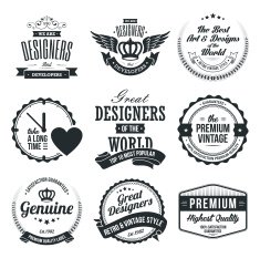 Set of retro vintage badges and labels N21