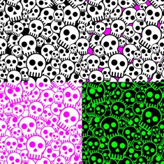 Two credit seamless skull background