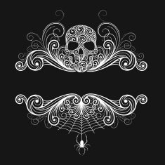 Background with a decorative skull