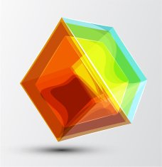 Vector 3d glass cube N2