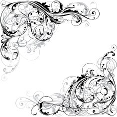 Abstract floral corner design