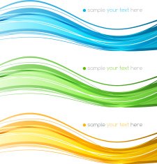 Set of vector color curve lines design element N33