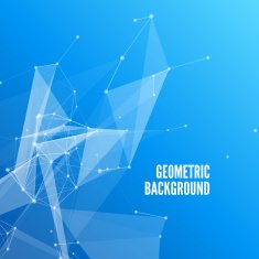 Blue Abstract Mesh Background with Circles Lines and Shapes N4