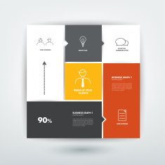 Square template diagram Flat vector tab N8