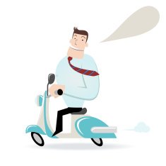 Businessman( teacher ) Riding A Motorcycle N2