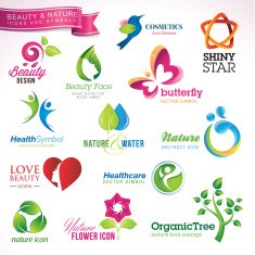 Set of icons and symbols for beauty nature