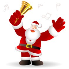 Merry Christmas Happy Santa Claus Greeting Shaking Jingle Bell