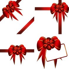 Decorative bows with a gold border
