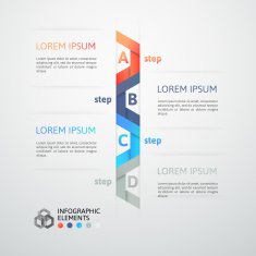 Modern business step origami style options banner N74