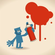 Man With Spray Paint Can And Ink