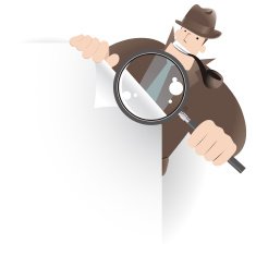 Detective Inspector With Magnifier And File Looking Searching Something N2