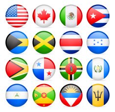 Round Flag Icon Collection - North and Central America