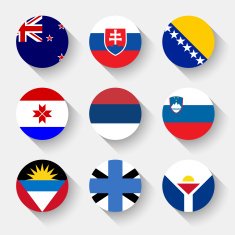 Flags of the world round buttons N3