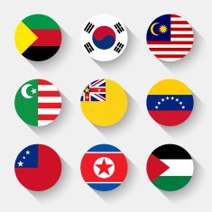 Flags of the world round buttons N4