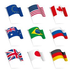 World flags waving N2