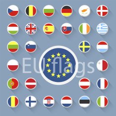 Vector set of European Union web button Flat design