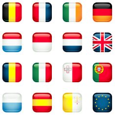 Western and Southern Europe Icon Flags