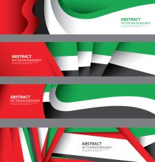 Abstract UAE Background United Arab Emirates Flag (Vector Art)