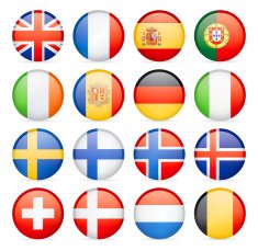Round flag icons - Western and Nothern Europe