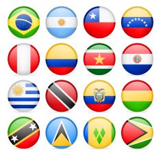 Round Flag Icon Collection - South and Central America N2