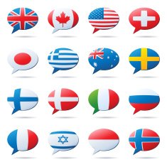World flag voice bubbles