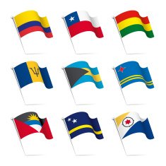 World flags waving N8