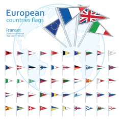 set of european flags vector illustration