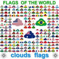Flags of the world and map