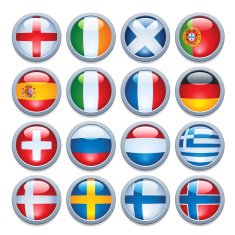 World Flag Media Buttons Euro