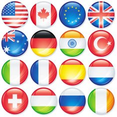 Global Flag Super Glossy Button
