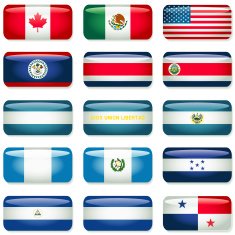 Northern and Central America Rectangular Flags