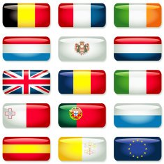 Western and Southern Europe Rectangular Flags