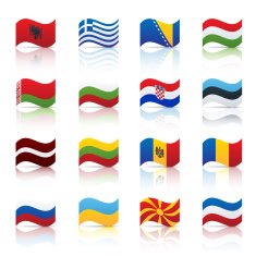 Reflective Wave Flags Eastern Europe