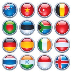 World Flag Media Buttons Two