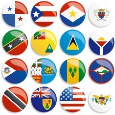 North America flags buttons N2