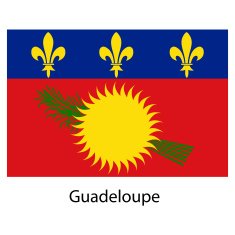 Flag of the country guadeloupe Vector illustration