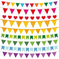 Colorful vector bunting flags set