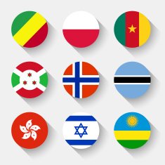 Flags of the world round buttons N7