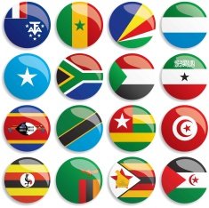 Africa flags buttons N3