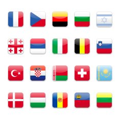 Europe flags icon set